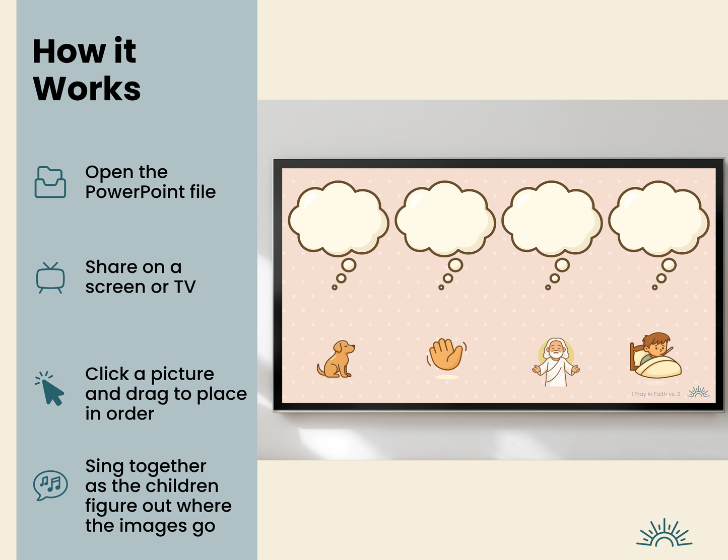 I Pray in Faith verse 2: Put the Pictures in Order- interactive digital activity