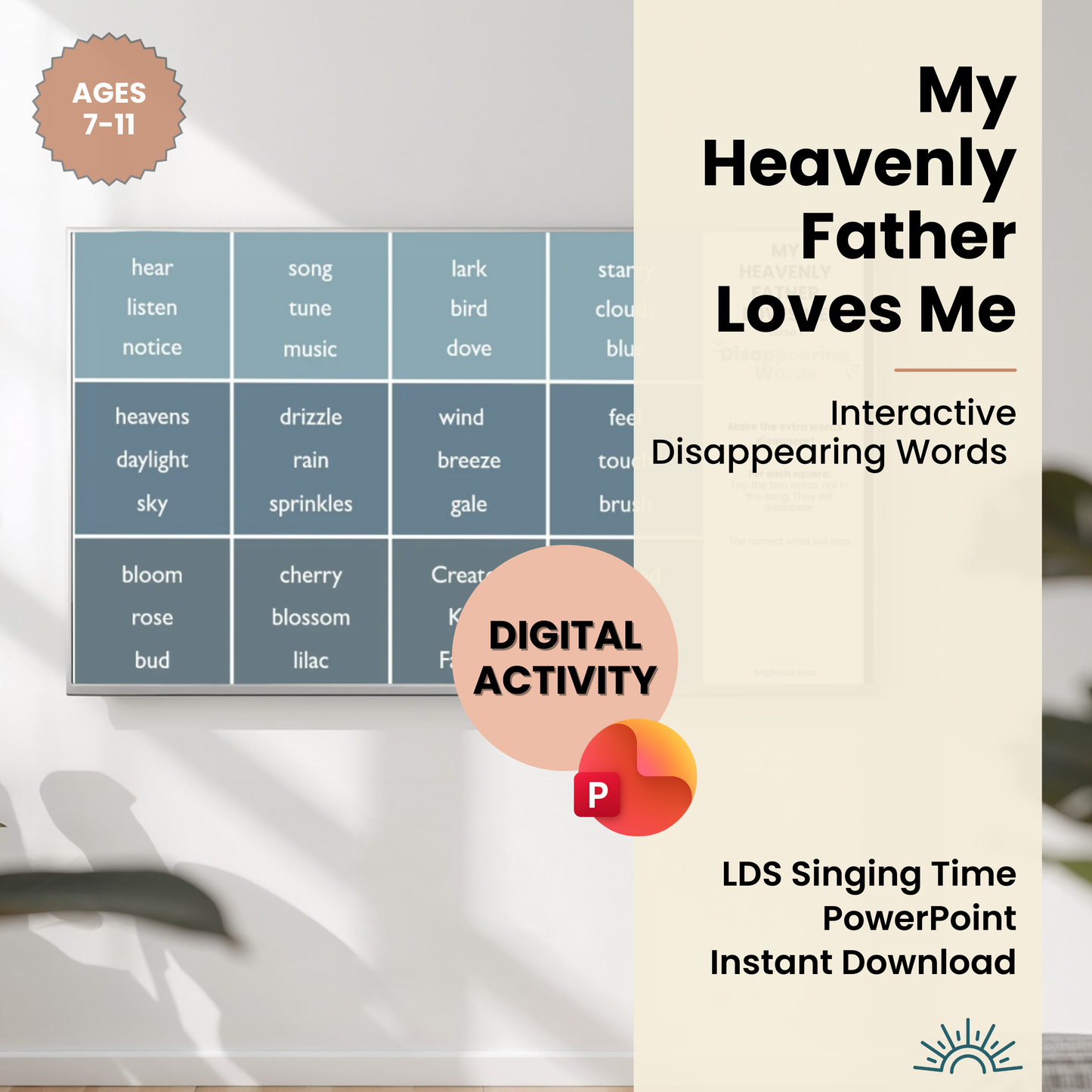My Heavenly Father Loves Me – Disappearing Words