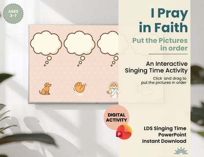 I Pray in Faith verse 2: Put the Pictures in Order- interactive digital activity