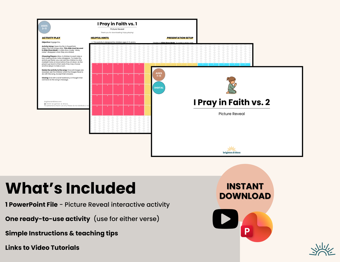 I Pray in Faith: Picture Reveal | Interactive Digital Activity